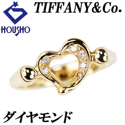 Tiffany & Co. オープンハートダイヤリング 750 イエローゴールド エルサ・ペレッティ™ オープン ハート リング パヴェ ダイヤモンド