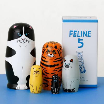 CBT072】12cm級 ねこのマトリョーシカ スベトラーナ マトリョーシカ 猫