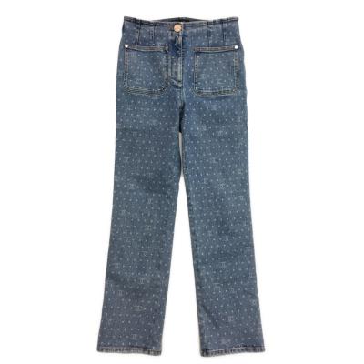 CHANEL デニム　ジーンズ紺　ココマーク　ストレッチ CHANEL シャネル デニムパンツ ジーンズ ストレッチ ココマーク