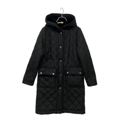 マッキントッシュ キルティングロングコート ボア フード付き ブラック