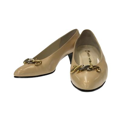 mila schon US5 22cm美品！ミラショーンモカグレーリボン