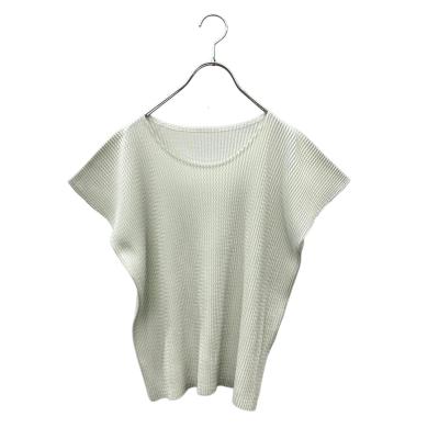 プリーツプリーズ 半袖カットソー チェック柄 プリーツ加工 PP51-JK472 レディース SIZE 3 (L) PLEATS PLEASE プリーツプリーズ 半袖カットソー チェック柄 プリーツ加工 PP51-JK472