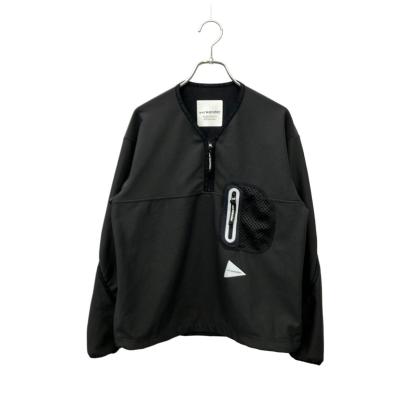 アンドワンダー フリースシャツ ライト プルオーバー ハーフジップ LIGHT FLEECE PULLOVER AW93-JT012 レディース SIZE 00 (XS) and wander アンドワンダー フリースシャツ ライト プルオーバー ハーフジップ