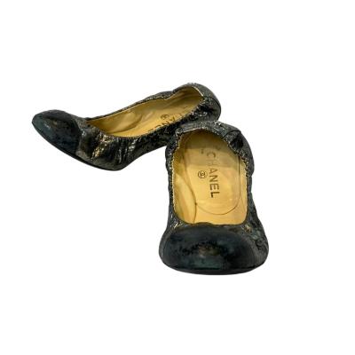 chanel バレエシューズ 38 CHANEL 靴　フラットシューズ CHANEL シャネル バレエシューズ バレリーナ フラット レッド 38