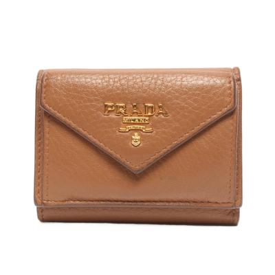 希少✨プラダ 三つ折り財布 クロコ型押し 三角ロゴ レザー ブラウン 茶色 PRADA（レディース三つ折財布）｜財布 | ファッション の商品一覧 通販