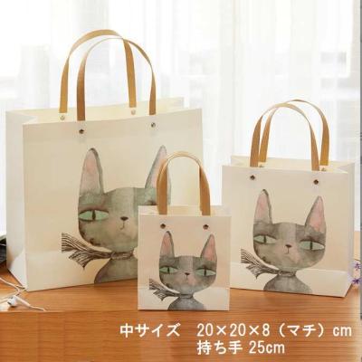 ミニ紙袋(トラ猫-ありがとう)　20枚 三色)ミニ紙袋(猫) 20枚 - メルカリ