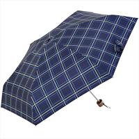 Nifty Colors(ニフティカラーズ) 折りたたみ傘 遮光チェック5段ミニ ネイビー 50cm | ハイパーマーケット
