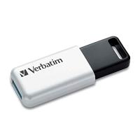 Verbatim バーベイタム USBメモリ 128GB USB3.1(Gen1) スライド式 ストラップホール付き ホワイト USBSLM128GW | ハイパーマーケット