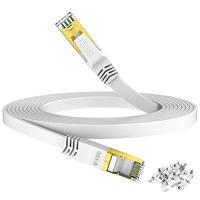 HiiPeak 15m CAT8 LANケーブル フラット カテゴリー8 ホワイト 超高速 40Gbps 2000MHz イーサネットケーブル RJ4 | ハイパーマーケット