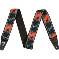 Fender ストラップ Neon Monogrammed Strap, Blue/Orange | ハイパーマーケット