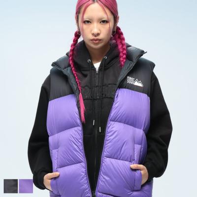 ⭐︎ぽむ⭐︎フード付きダウンジャケット S ベージュ 2024A/W既製品 ベースボージャケット風 ニットダウンジャケット