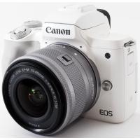 キヤノン ミラーレス CANON EOS Kiss M レンズキット ホワイト 中古 Wi-Fi ＆ Bluetooth搭載 新品SDカード付き | Iさんの camera shop