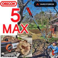 ヤードフォース 高枝切り電動チェーンソー5 MAX ファイブ マックス オレゴン刃 YARD FORCE OREGON 電源10mコード式 ベルト オイル セット | アイヒーリング