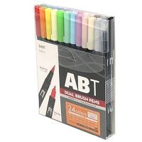 トンボ鉛筆 筆ペン デュアルブラッシュペン ABT 24色セット ベーシック AB-T24CBA | i-labo