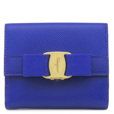 FERRAGAMO レディース二つ折り財布（色：ブルー系）｜財布