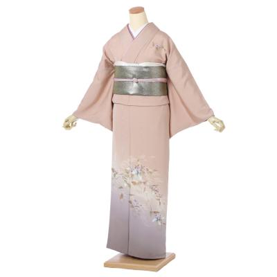 訪問着　フルセット　着物　正絹　部分しつけ糸　清らか　花　N3 訪問着 フルセット 着物 正絹 入学式 卒業式 しつけ糸付き 古典 優し色