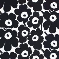 マリメッコ 生地 ピエニウニッコ 黒 ブラック 10cm単位 切り売り PIENI UNIKKO No.190 花柄 marimekko 北欧 | マリメッコ生地と北欧雑貨インテリアセンター山田