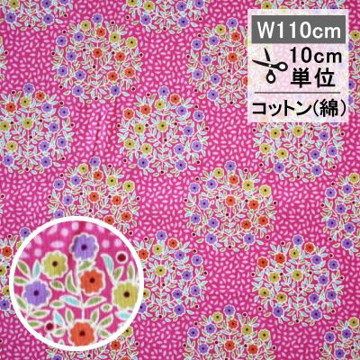 トワルドジュイ 生地（生地）（色：ピンク系）｜手芸、ハンドクラフト