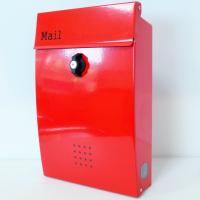[春セール3/31まで]郵便ポスト郵便受けおしゃれ人気メールボックス壁掛けプレミアムステンレスレッド赤色ポストpm135 