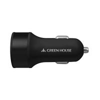 グリーンハウス USBシガーソケット充電アダプタ 2ポート 4.2A ブラック GH-CCU2A-BK | iinos Yahoo!店