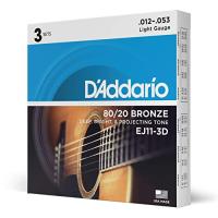D'Addario ダダリオ アコースティックギター弦 80/20ブロンズ Light .012-.053 EJ11-3D 3set入りパック | iinos Yahoo!店