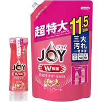 【まとめ買い】 ジョイ W除菌 食器用洗剤 ピンクグレープフルーツの香り 逆さボトル 290mL + 詰め替え 超特大ジャンボ 1490mL | iinos Yahoo!店