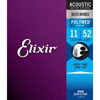 Elixir エリクサー アコースティックギター弦 POLYWEB 80/20ブロンズ Custom Light .011-.052 #1102 | iinos Yahoo!店
