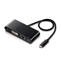 エレコム Type-C ドッキングステーション Cハブ PD対応 [充電用Type-C1ポート/USB(3.0)1ポート/DVI1ポート/LAN | iinos Yahoo!店