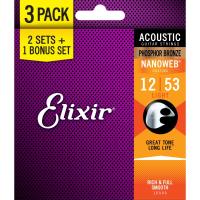 ELIXIR 16052 Bonus Pack (2+1FREE) [NANOWEB Phosphor Light/12-53] #16545 【数量限定ボーナスパック】 | イケベ楽器店