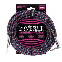 ERNIE BALL Braided Instrument Cable 25ft S/L (Black/Red/Blue/White) [#6063] | イケベ楽器店