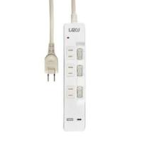 電源タップ USB充電器 コンセントケーブル 2m AC×3 USB×2 Type-C対応 ラソス Lazos L-PSAC3-2/8817 | 池ネット