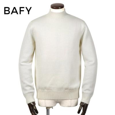 BAFY コットン混リネン ディープヘンリーネック ニット ホワイト 46 BAFY コットン混リネン ディープヘンリーネック ニット ホワイト 46