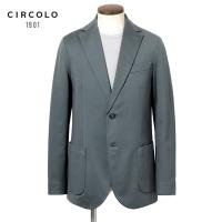 CIRCOLO1901　返品・交換不可】チルコロ 1901 CIRCOLO 1901 ／ 【国内正規品】 ／ 25SS Filo di Scoziaコットンストレッチシルケットジャージー2Bジャケット「CN4678」（DUSTY BLUE／ブルーグレー）