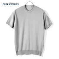 JOHN SMEDLEY　 25SS ウールコットン30ゲージ半袖クルーネックニット「HILCOTE」（SILVER BIRCH／シルバーバーチ）