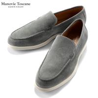 Manovie Toscane　 当店別注カーフスエードモカシンスニーカー「LORENZO STICTH」（LIGHT GREY／グレー）