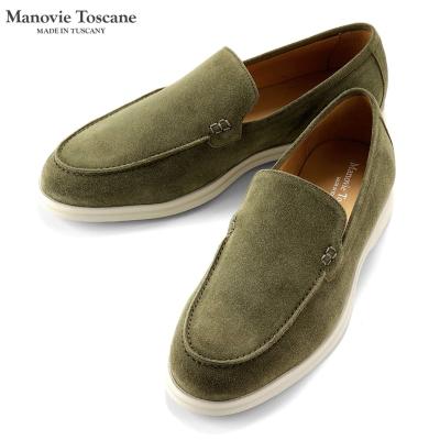 タッセルローファー マノヴィエトスカーネ ローファー ポイント10倍 マノヴィエトスカーネ Manovie Toscane カーフスエードベルジャンスニーカー GIULIO PLAIN GREY グレー メンズ イタリア 靴 シューズ ローファー スリッポン ベルジャンシューズ 粋な着こなし 店