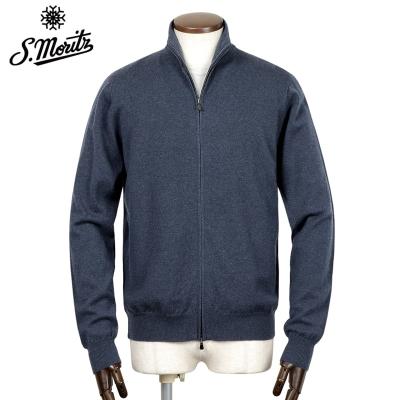 サンモリッツ S.Moritz 24SS コットン鹿の子編み立ち襟カーディガン サンモリッツ S.Moritz 24SS コットン鹿の子編み立ち襟カーディガン