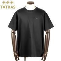 TATRAS　 【国内正規品】 ／ スーピマコットン40ゲージスムース左胸＆首裏圧着ロゴ半袖クルーネックカットソー「SELO」（ブラック）