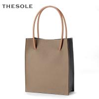 THE SOLE　 【国内正規品】 ／ シュランケンカーフミニトートバッグ「LIBERO」（トープ×ネイビー）