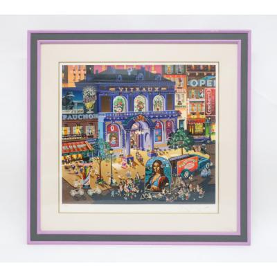 京都一輝堂》【工芸品】美術品 絵画 希少 ヒロ・ヤマガタ 「ステンド