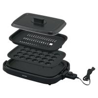 家電 ホットプレート たこ焼き 焼肉 網焼き風ホットプレート（3枚） IHA-A20-B アイリスオーヤマ | いくるんYahoo!ショッピング店