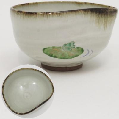 抹茶茶碗 蓮葉にかえる 突っ込ま