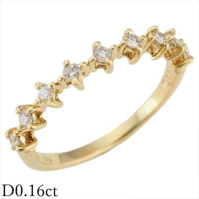 AHKAH K18 リング AHKAH アーカー K18YG ブルームリング 0.10ct #11