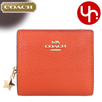 COACH 二つ折り財布 オレンジ/ベージュ　レディース COACH 二つ折り財布 オレンジ/ベージュ レディース
