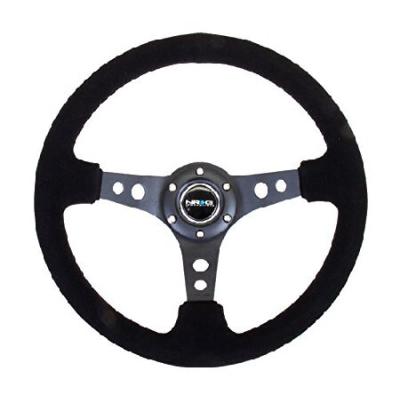 美品　NRG ブラックレザー　35Φ ステアリング　USDM 即納 美品NRG ブラックレザー35Φ ステアリングUSDM 即納