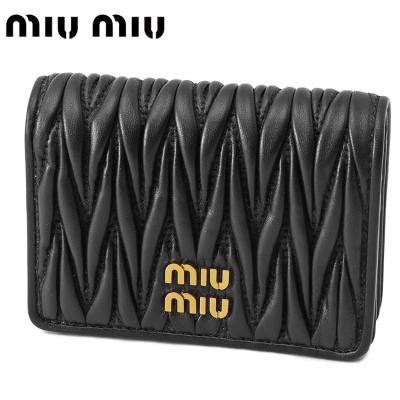 ミュウミュウ MIUMIU 二つ折り財布 バイカラー マドラス ブラック ミュウミュウ 財布 二つ折り バイカラー（レディースファッション