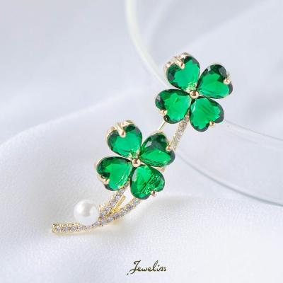 レディースブローチ（石の素材：エメラルド）｜レディース