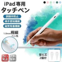 【替え芯・2個付き】 タッチペン iPad 傾き感知 ペンシル スタイラス 1.0mm極細 ペン先 iPad Pro Mini Air 高感度 遅延なし 軽量 USB充電