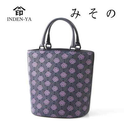 日本製レザー巾着バッグ（印傳屋）（色：グリーン系）のおすすめ人気
