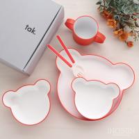 子供用食器セット tak キッズディッシュ ギフトボックス ベア オレンジ 日本製 クマ型 ベビーギフト お食い初め ご出産祝い 春ギフト | INOBUN　イノブン